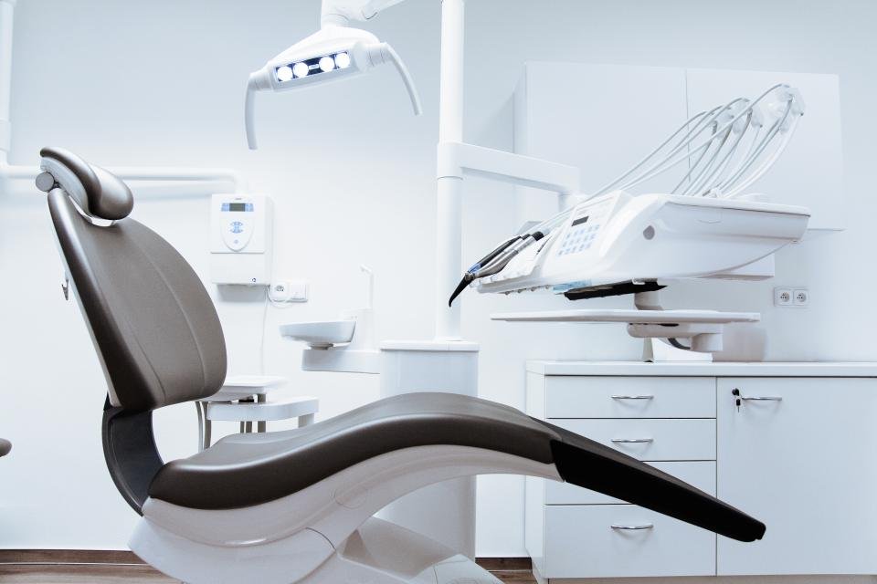 Empty dentist chair in a modern clinic
