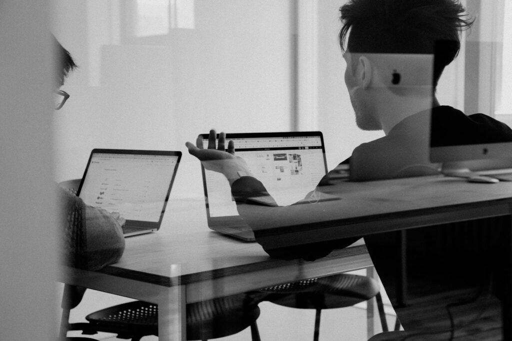 Team working on a bilingual website launch